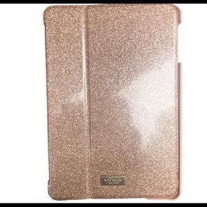 KATE SPADE NEW YORK Rose Gold Glitter iPad Mini Case/Stand
